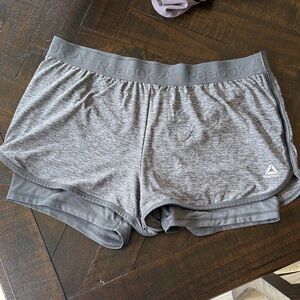Reebok Gray Layered Running Shorts